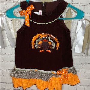 Jessica Ann dress Thanksgiving Fall Turkey size 4T